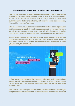 How AI & Chatbots Are Altering Mobile App Development