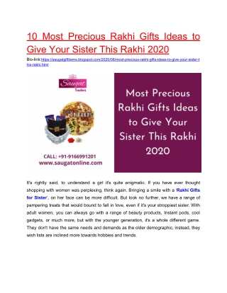 10 Most Precious Rakhi Gifts Ideas to Give Your Sister This Rakhi 2020