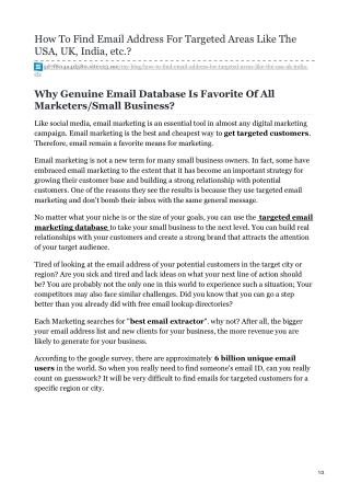 How Do I Get A Genuine USA Email Database For Email Marketing For My Start-Up?