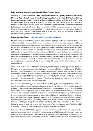 Methanol Supplier in India