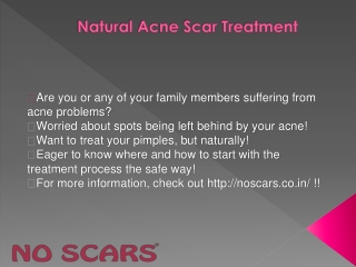 Natural Acne Scar Treatment
