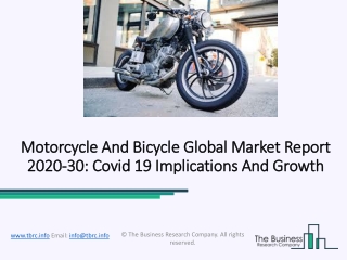 Motorcycle And Bicycle Market Competitive Insights and Outlook 2020 to 2030