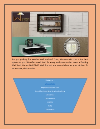 Shop Wooden Wall Shelves | WoodenTwist