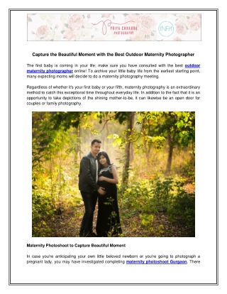 Outdoor Maternity Photographer