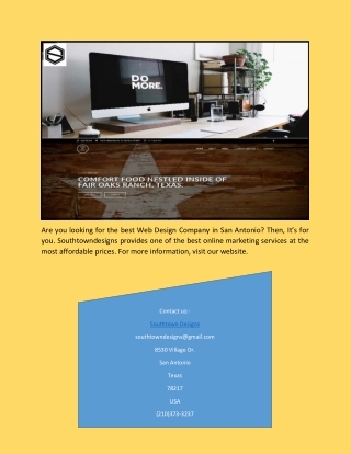 Web Design Company San Antonio | Southtown Designs