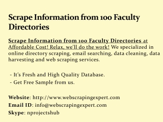 Scrape Information from 100 Faculty Directories