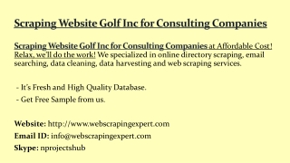 Scraping Website Golf Inc for Consulting Companies