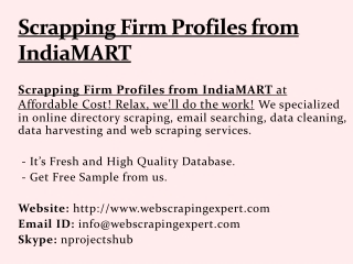 Scrapping Firm Profiles from IndiaMART