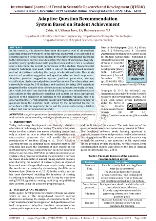 Adaptive Question Recommendation System Based on Student Achievement