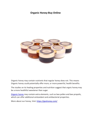 Organic Honey-Buy Online