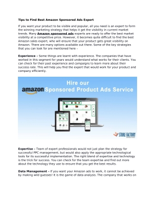 Tips to Find Best Amazon Sponsored Ads Expert