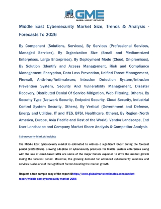 Middle East Cybersecurity Market Size, Trends & Analysis - Forecasts To 2026