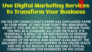 Use Digital Marketing Services To Transform Your Business