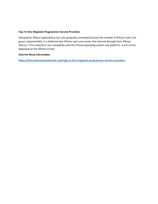 Tips To Hire Magneto Programmer Service Providers