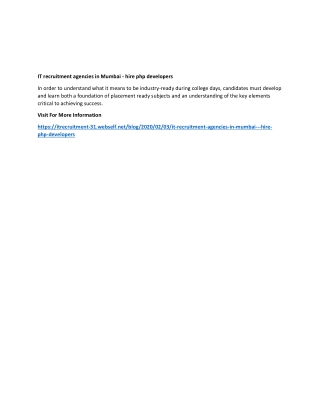 IT recruitment agencies in Mumbai - hire php developers