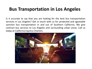 Bus Transportation in Los Angeles