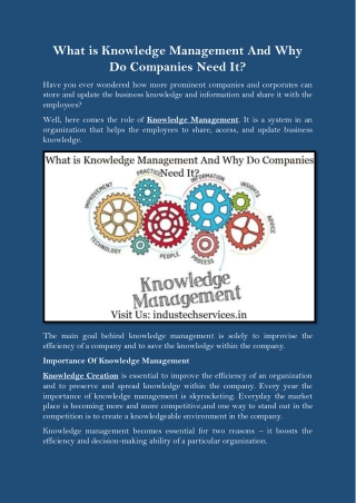 What is Knowledge Management And Why Do Companies Need It?