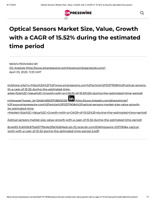 2020 Optical Sensors Market Size, Share and Trend Analysis Report to 2026