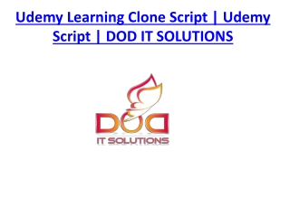 Udemy Learning Clone Script | Udemy Script | DOD IT SOLUTIONS