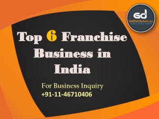 Top 6 Franchise Business in India