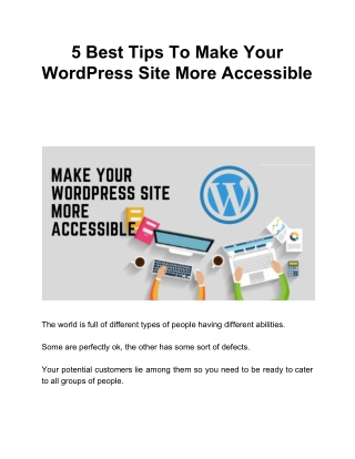 5 Best Tips To Make Your WordPress Site More Accessible