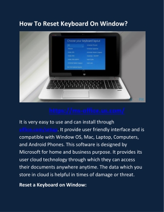 How To Reset Keyboard On Window?