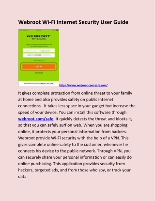 Webroot Wi-Fi Internet Security User Guide