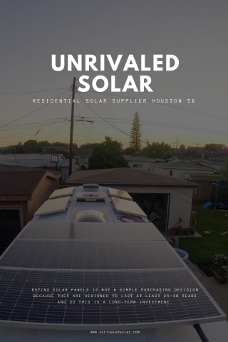 Residential Solar Supplier Deer Park TX  | Unrivaled Solar