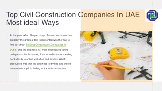 Top Civil Construction Companies In UAE Most ideal Ways