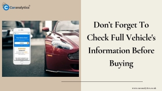 How To Know The Vehicle Information Of A UK Used Car At An Instant