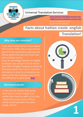 Facts About Haitian Creole to English and English to Haitian Creole Translations