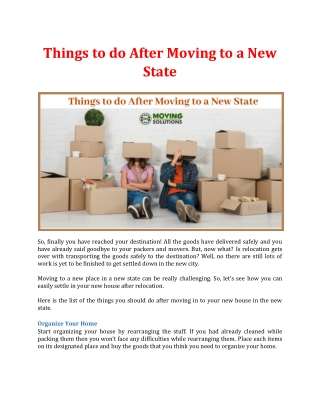 Things to do After Moving to a New State