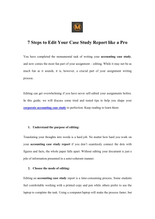 7 Steps to Edit Your Case Study Report like a Pro