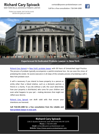 Experienced & Dedicated Probate Lawyer in New York