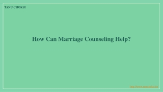 How Can Marriage Counseling Help?