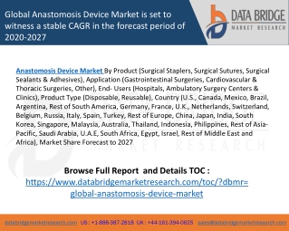 Global Anastomosis Device Market – Industry Trends and Forecast to 2027