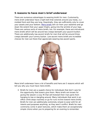 5 reasons to have men's brief underwear