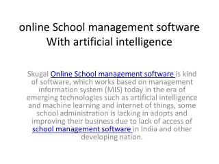 online School management software With artificial intelligence