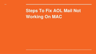 Steps To Fix AOL Mail Not Working On MAC!!