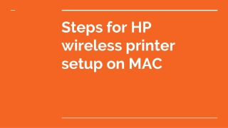 How to setup HP wireless printer on mac