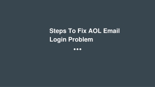 Steps To Fix AOL Email Login Problem