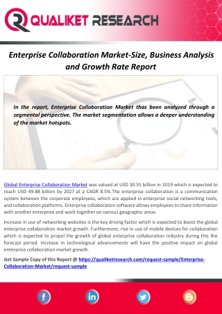 Enterprise Collaboration Market Share, Size, Future Demand, Global Research