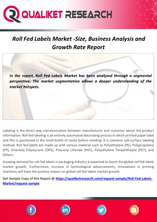 Roll Fed Labels Market Rapid growth, Companies Profile & Technology Analysis Report