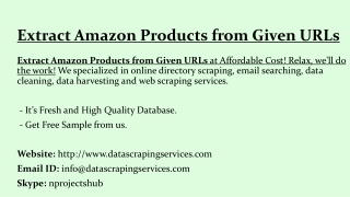 Extract Amazon Products from Given URLs