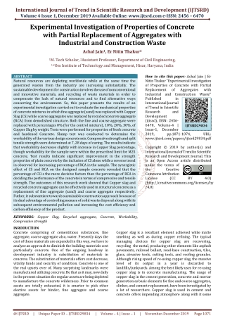 Experimental Investigation of Properties of Concrete with Partial Replacement of Aggregates with Industrial and Construc