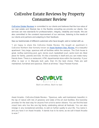CoEvolve Estate Reviews - Property Consumer Reviews