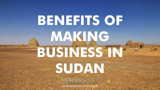 Benefits of Making Business in Sudan | Buy & Sell Business