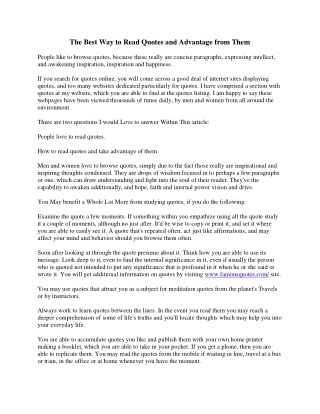 How to Learn Quotations and Advantage From Them