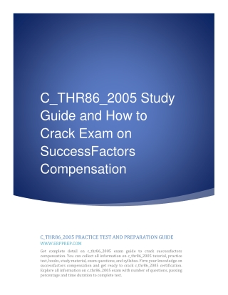 C_THR86_2005 Study Guide and How to Crack Exam on SuccessFactors Compensation