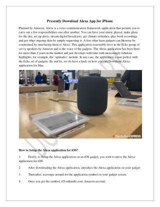 Presently Download Alexa App for iPhone